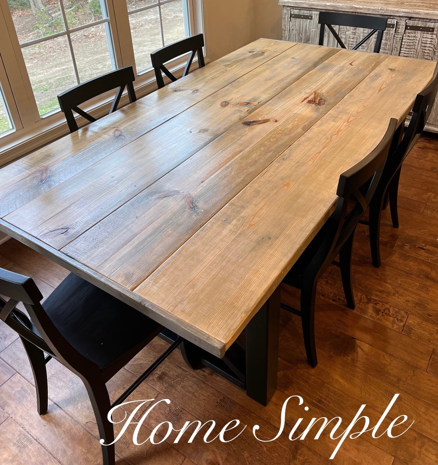Frame X Farm Table and 6 Chairs