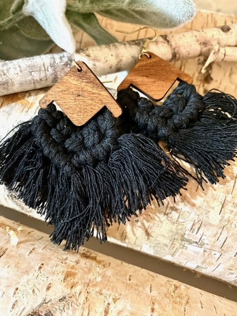 Beautiful Rhombus & Tassel Earrings