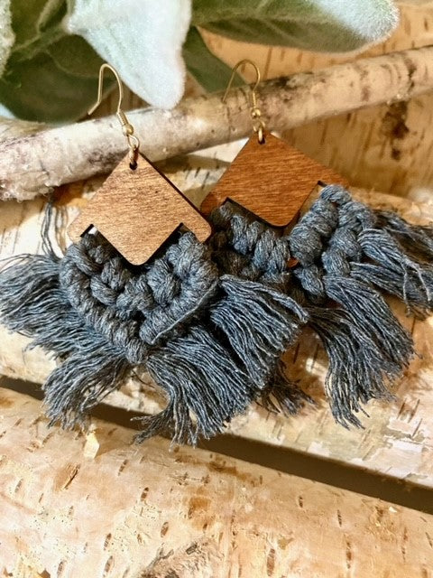 Beautiful Rhombus & Tassel Earrings