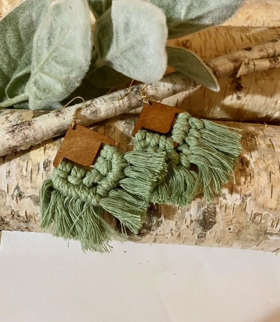 Beautiful Rhombus & Tassel Earrings
