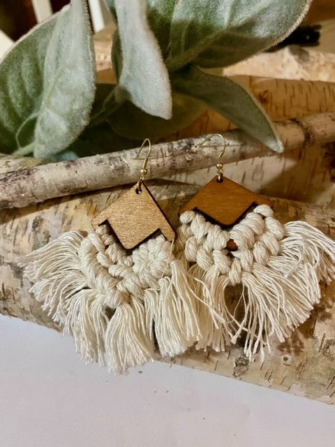 Beautiful Rhombus & Tassel Earrings