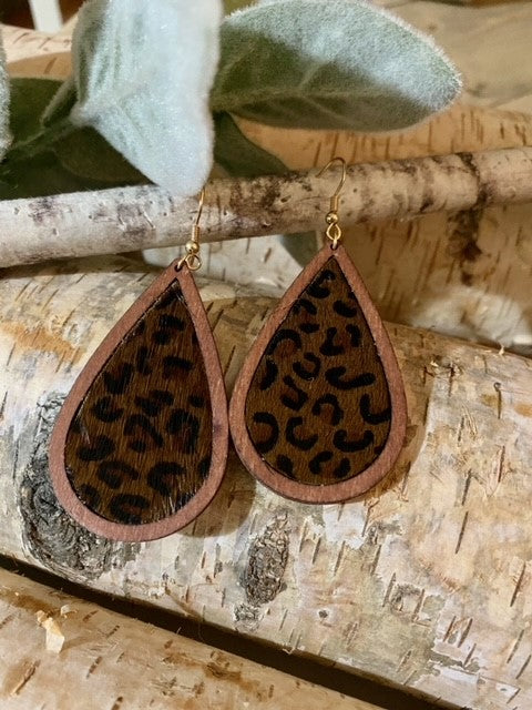 Animal Print Teardrop Earrings