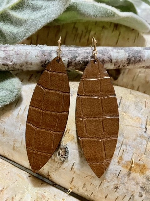 Leather Snake Skin Earrings