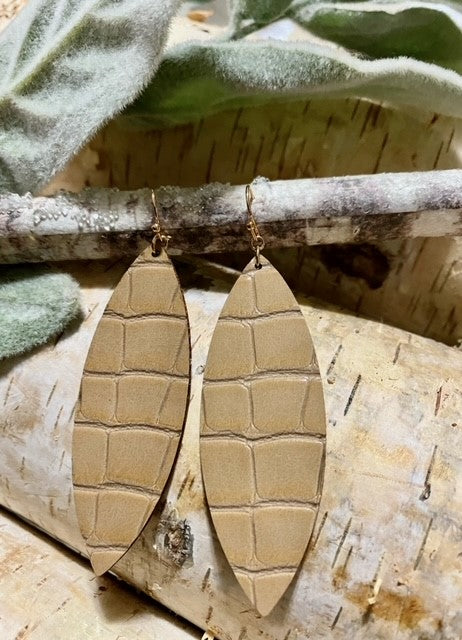 Leather Snake Skin Earrings