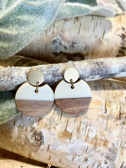 Resin Wood Disk w/ Gold Accents