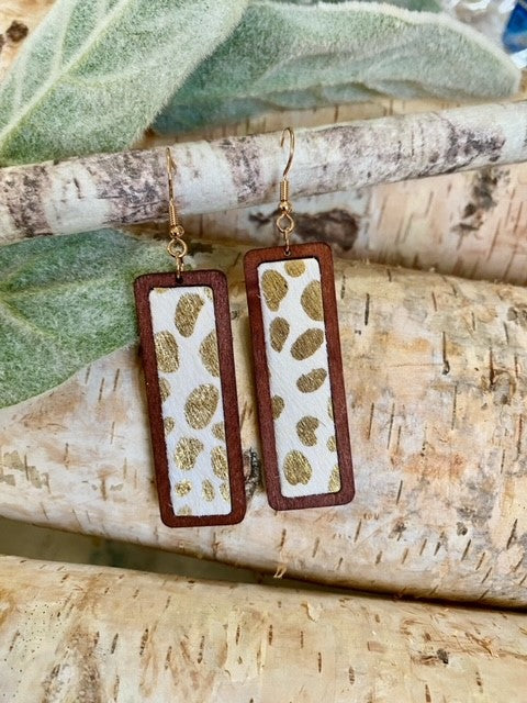 Animal Print Wood Earrings
