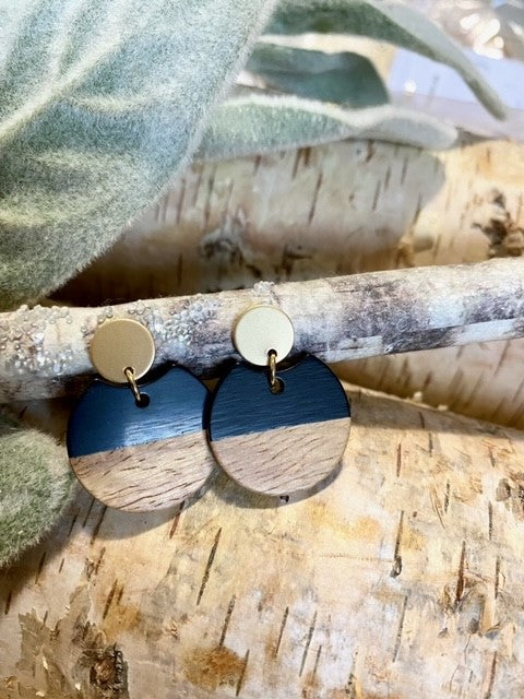 Resin Wood Disk w/ Gold Accents