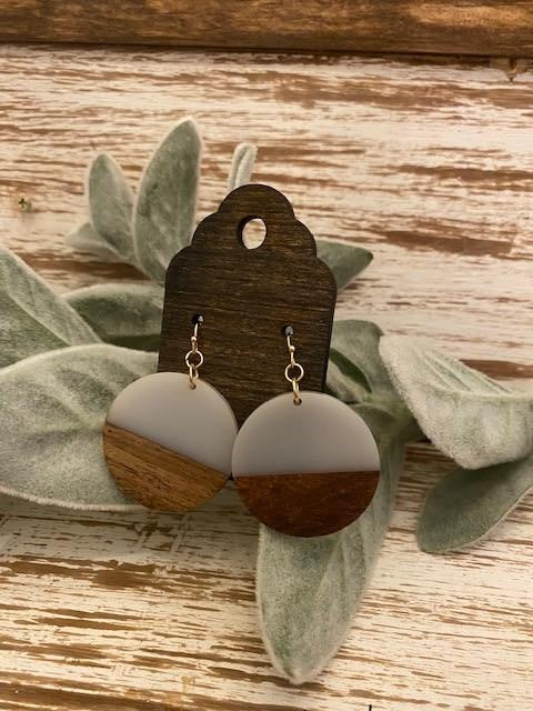 Acrylic Wood Circle Dangles