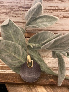 Long Gold Necklace with Leather Accent