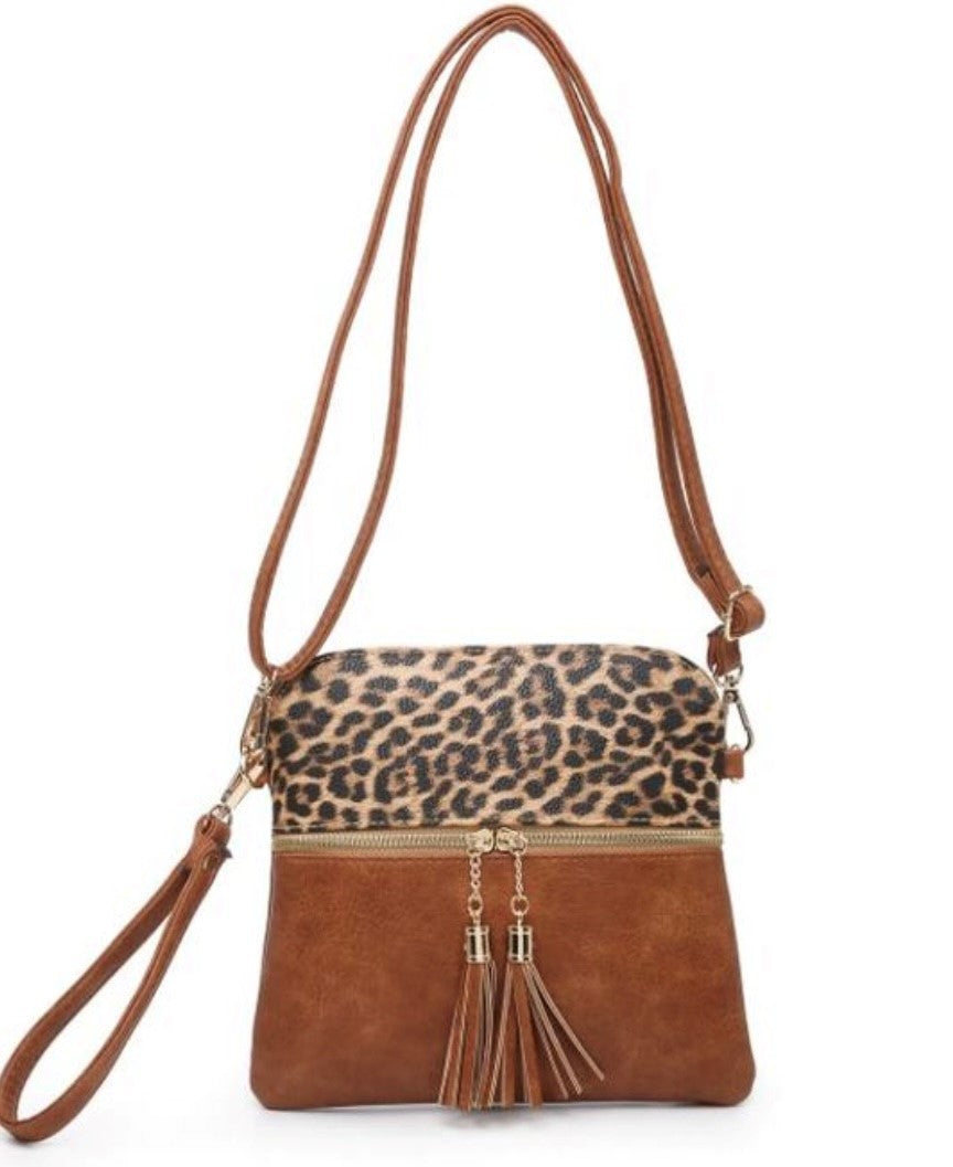 Two Toned Leopard Crossbody