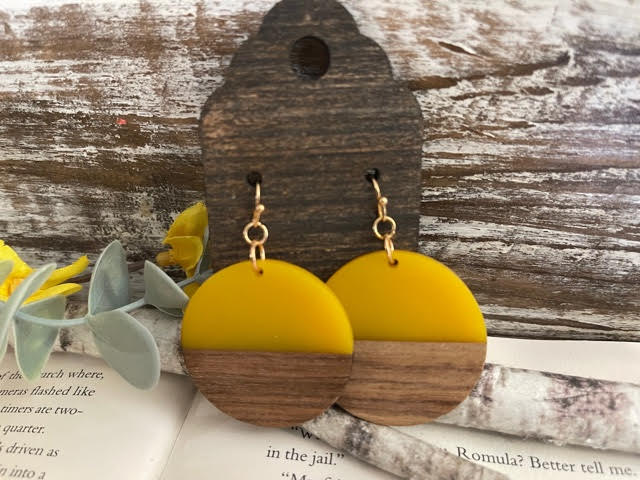 Acrylic Wood Circle Dangles