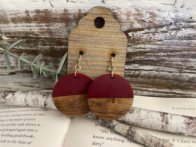 Acrylic Wood Circle Dangles