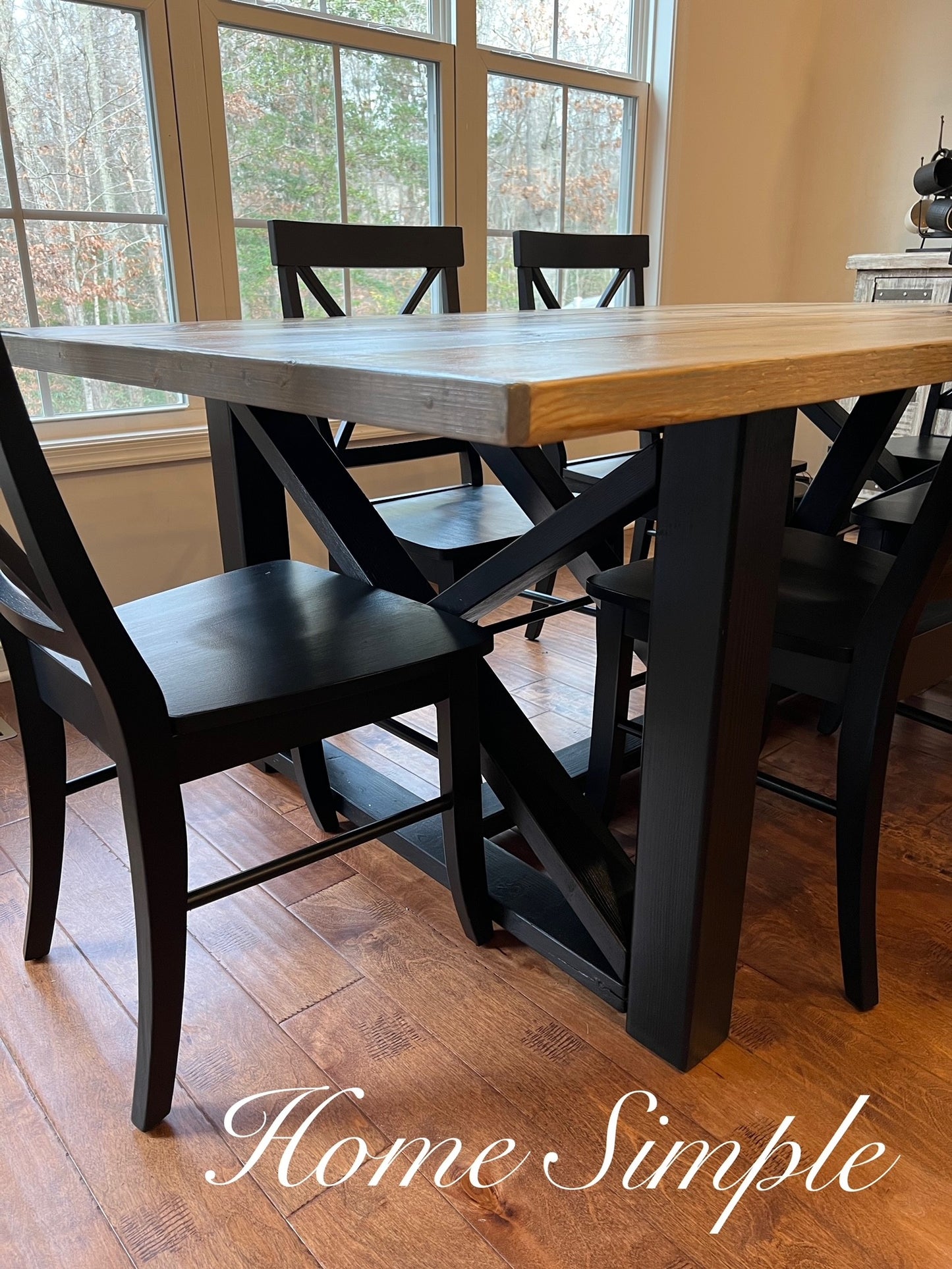 Frame X Farm Table and 6 Chairs