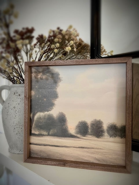 Soft Fields with Trees Landscape Print