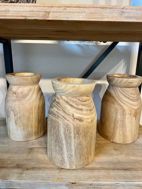 Natural Wood Vase