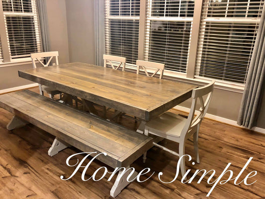 6' Truss Beam Style Table Set w/ Apron