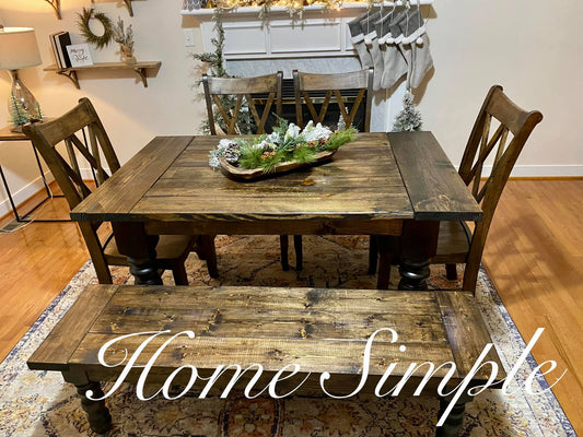 5' Table W Large Round Farmhouse Legs