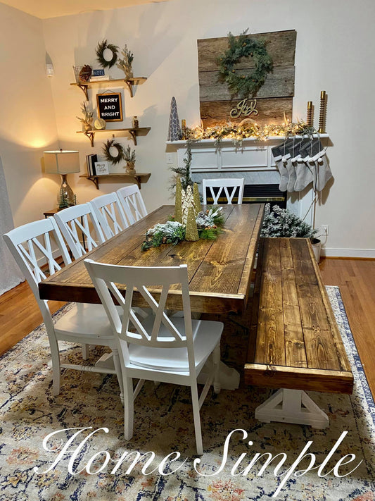 8' Truss Beam Style Table w/ Apron