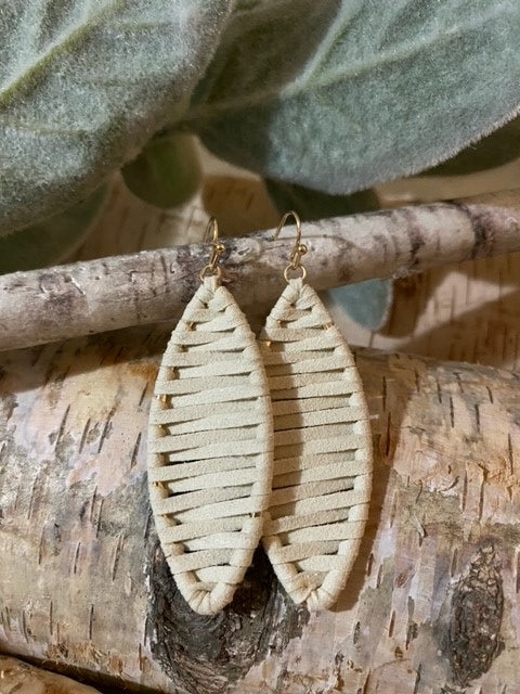 Leather Woven Handcrafted Earrings