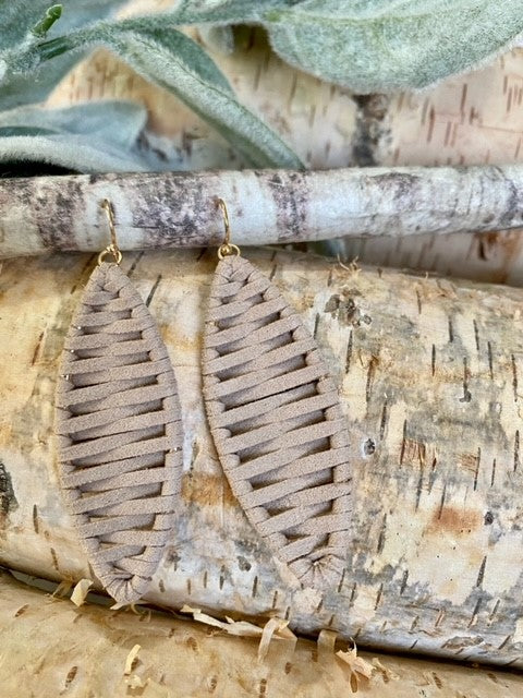 Leather Woven Handcrafted Earrings