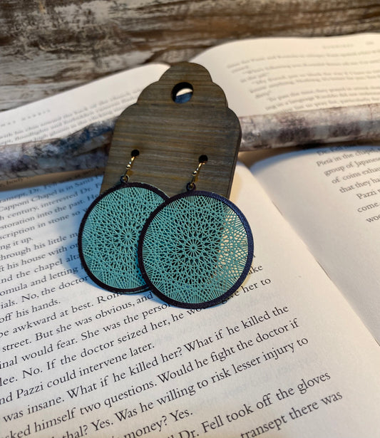 Turquoise with Black Outlined Earrings
