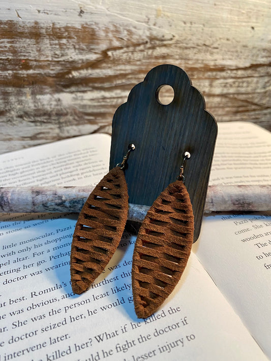 Leather Woven Handcrafted Earrings